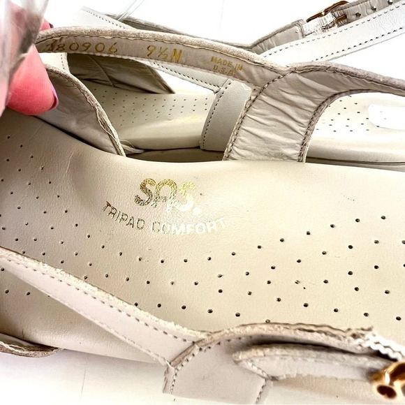 SAS Caress Cross Strap Wedge Sandal in Bone Size 9.5 - Picture 8 of 12